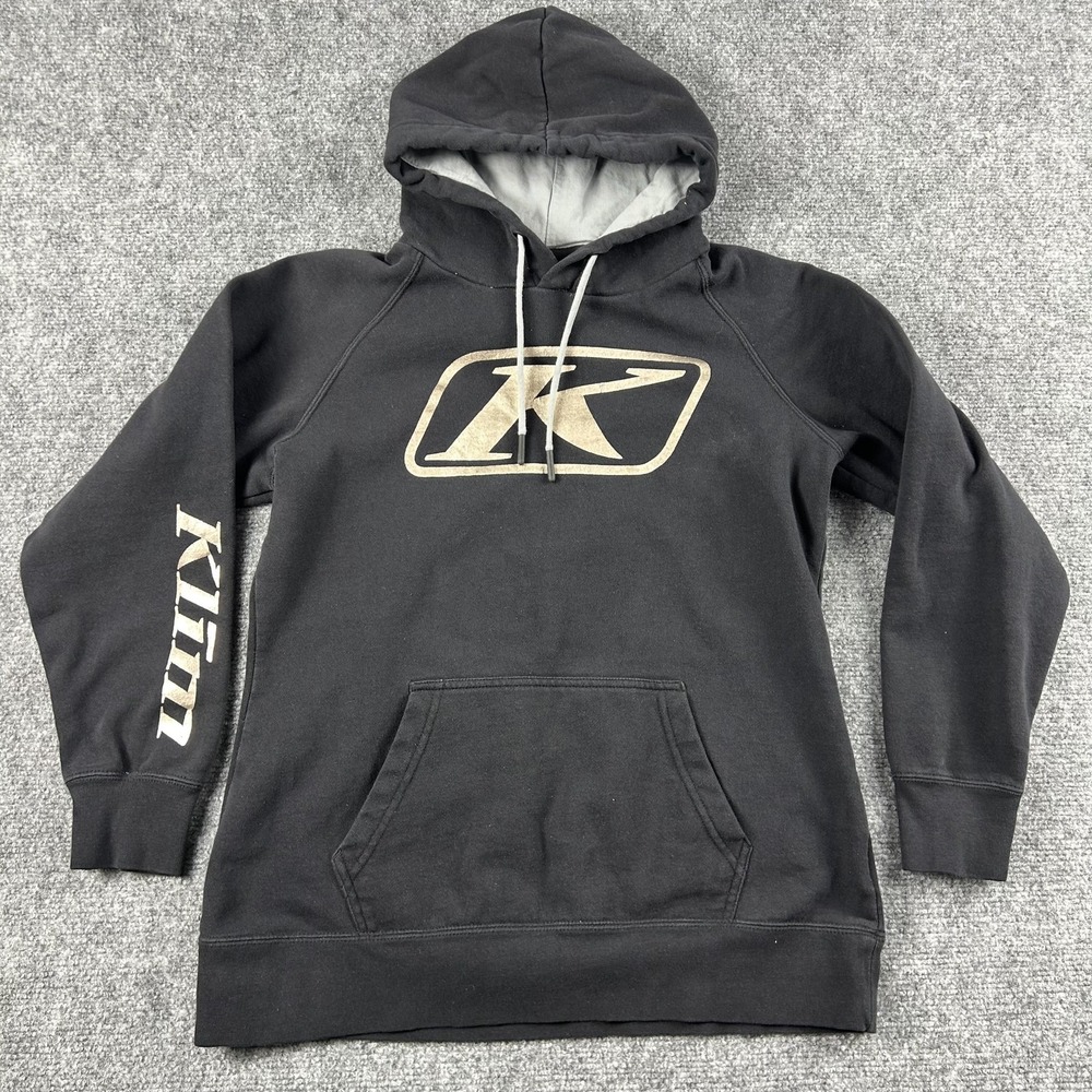 Klim Hoodie Mens‎ Small Black Pullover Fleece Logo Graphic Snowmobile Riding